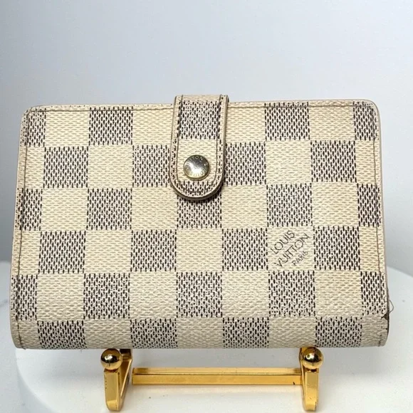 Authentic LV Damier Azur compact Kiss lock wallet - Picture 1 of 5